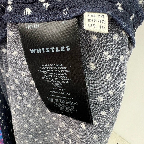 Whistles size 12 blue wide culottes with white dots and side zip. Super comfy! - Picture 5 of 6